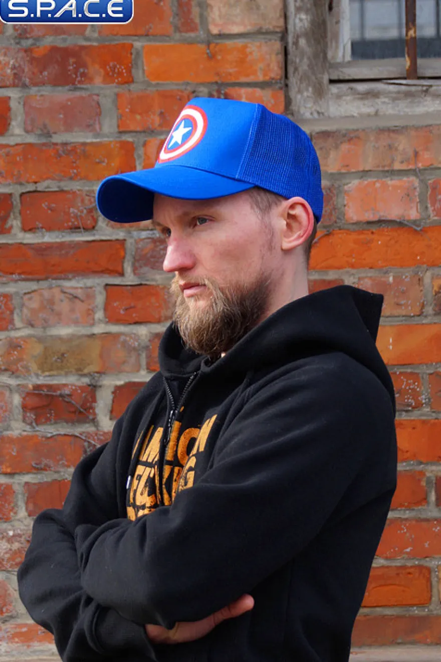 Captain America Logo Trucker Cap blue