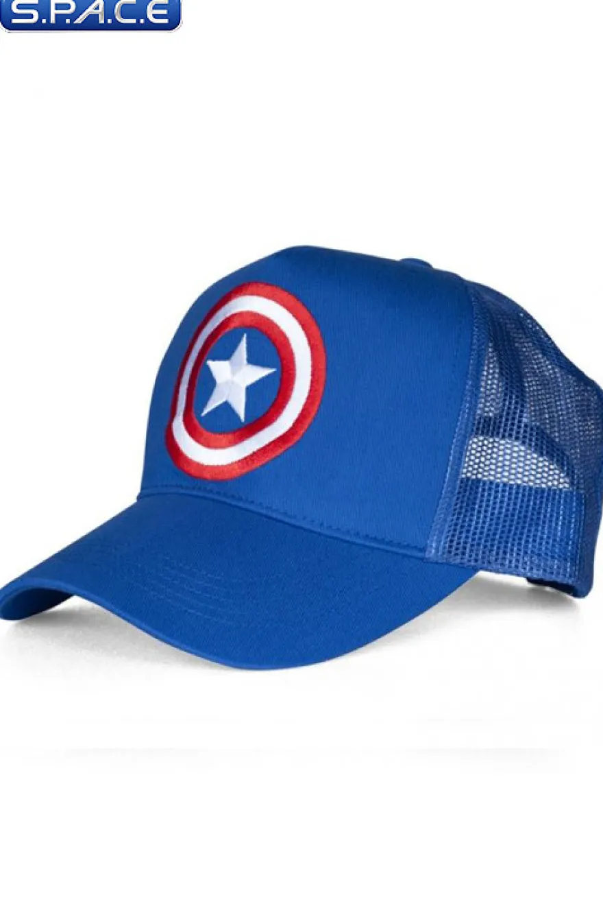 Captain America Logo Trucker Cap blue