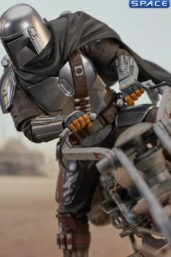 Din Djarin & Grogu on Speeder Bike Premier Collection Statue