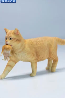 Domestic Cat with Kitten Statue