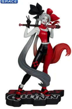 Harley Quinn red, white & black Statue by Alex Garner