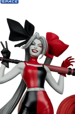 Harley Quinn red, white & black Statue by Alex Garner