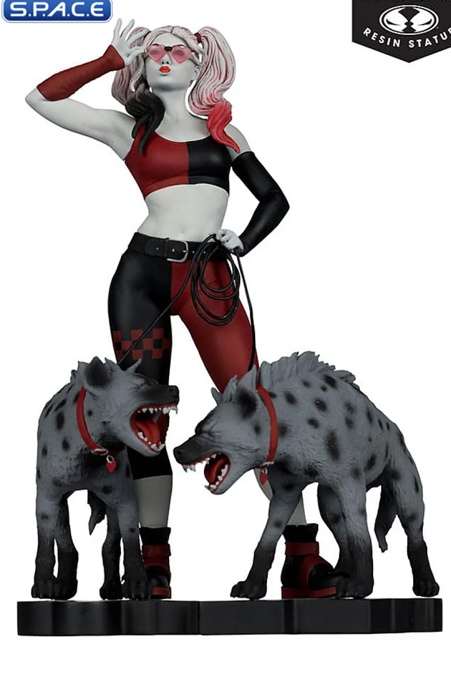 Harley Quinn red, white & black Statue by Jenny Frison