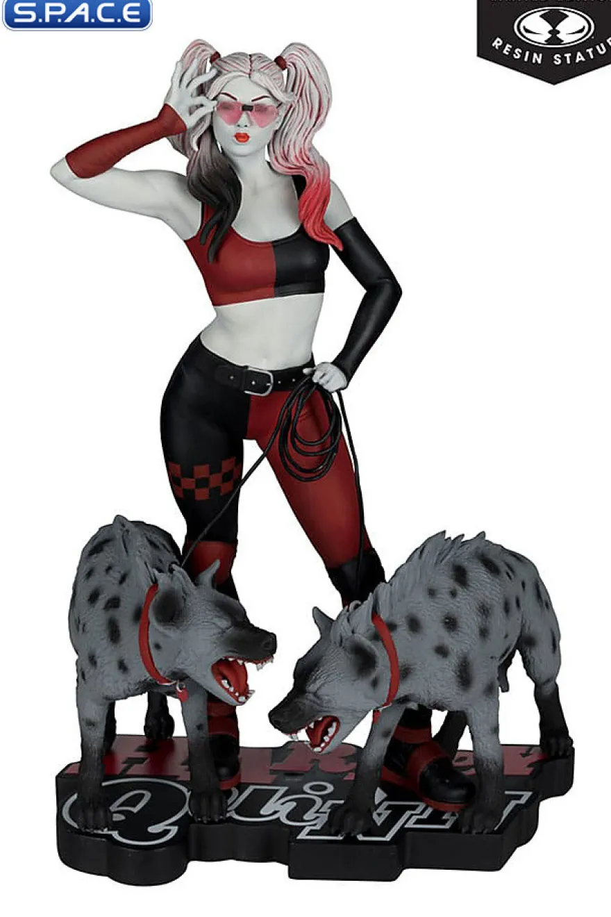 Harley Quinn red, white & black Statue by Jenny Frison
