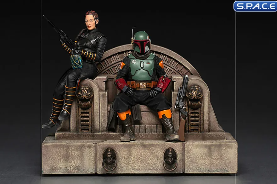 1/10 Scale Boba Fett & Fennec Shand on Throne Deluxe Art Scale Statue