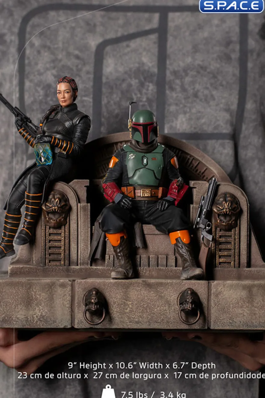 1/10 Scale Boba Fett & Fennec Shand on Throne Deluxe Art Scale Statue