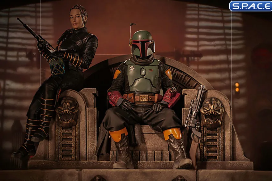 1/10 Scale Boba Fett & Fennec Shand on Throne Deluxe Art Scale Statue