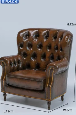 1/12 Scale British Vintage Chesterfield Armchair