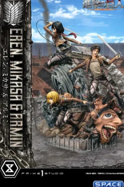 1/4 Scale Eren, Mikasa & Armin Deluxe Ultimate Premium Masterline Statue
