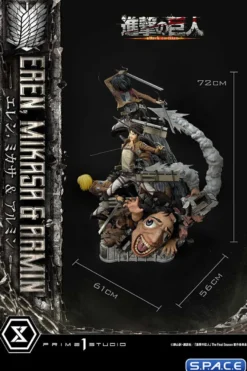 1/4 Scale Eren, Mikasa & Armin Deluxe Ultimate Premium Masterline Statue