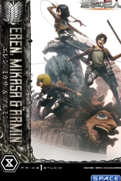 1/4 Scale Eren, Mikasa & Armin Ultimate Premium Masterline Statue