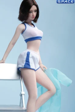 1/6 Scale female super-flexible seamless pale Body with small breast and head sculpt