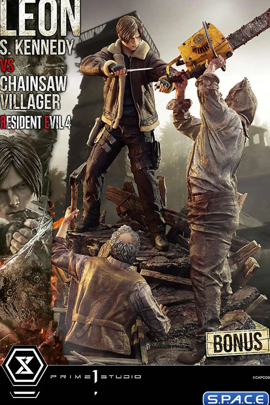 1/4 Scale Leon S. Kennedy vs. Chainsaw Villager Ultimate Premium Masterline Statue
