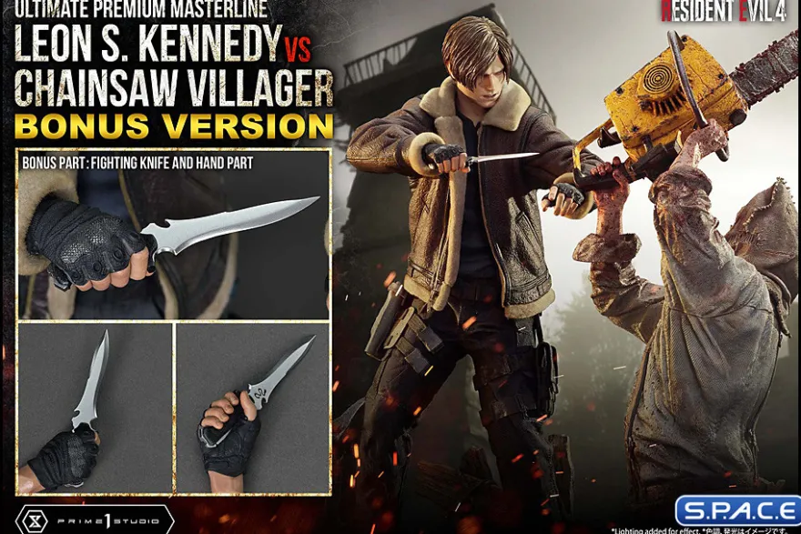 1/4 Scale Leon S. Kennedy vs. Chainsaw Villager Ultimate Premium Masterline Statue