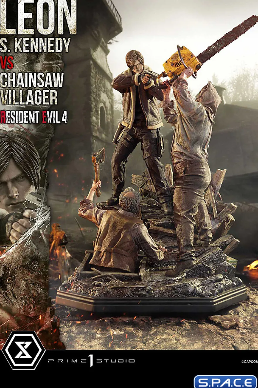 1/4 Scale Leon S. Kennedy vs. Chainsaw Villager Ultimate Premium Masterline Statue