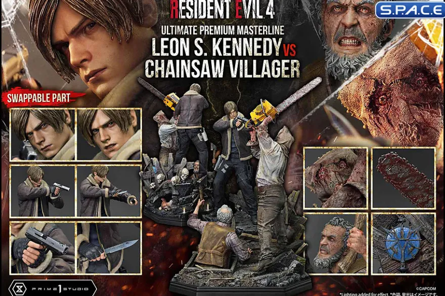 1/4 Scale Leon S. Kennedy vs. Chainsaw Villager Ultimate Premium Masterline Statue