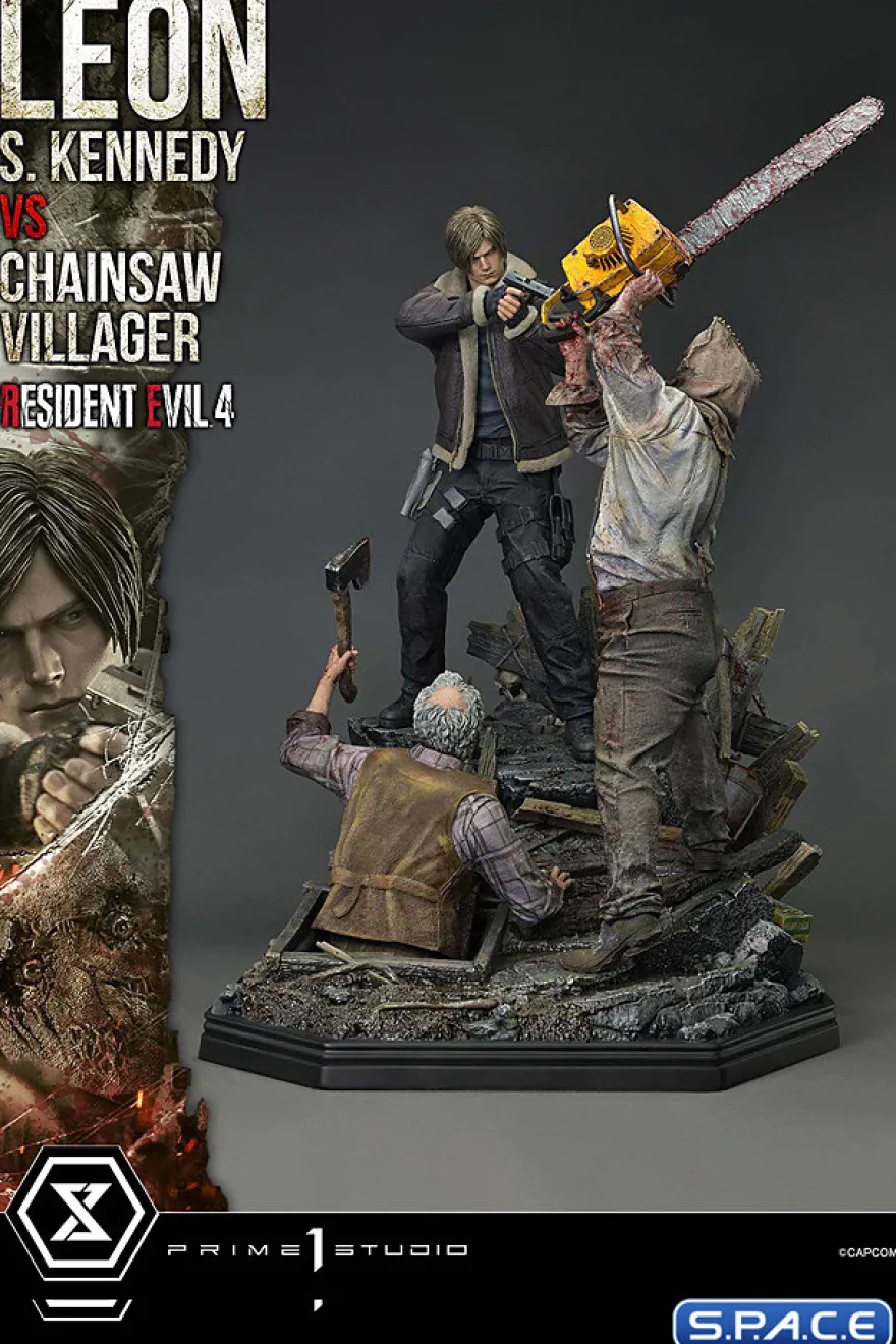 1/4 Scale Leon S. Kennedy vs. Chainsaw Villager Ultimate Premium Masterline Statue