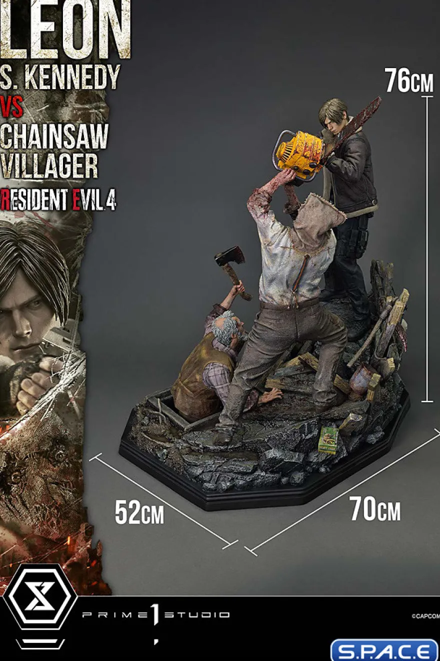 1/4 Scale Leon S. Kennedy vs. Chainsaw Villager Ultimate Premium Masterline Statue