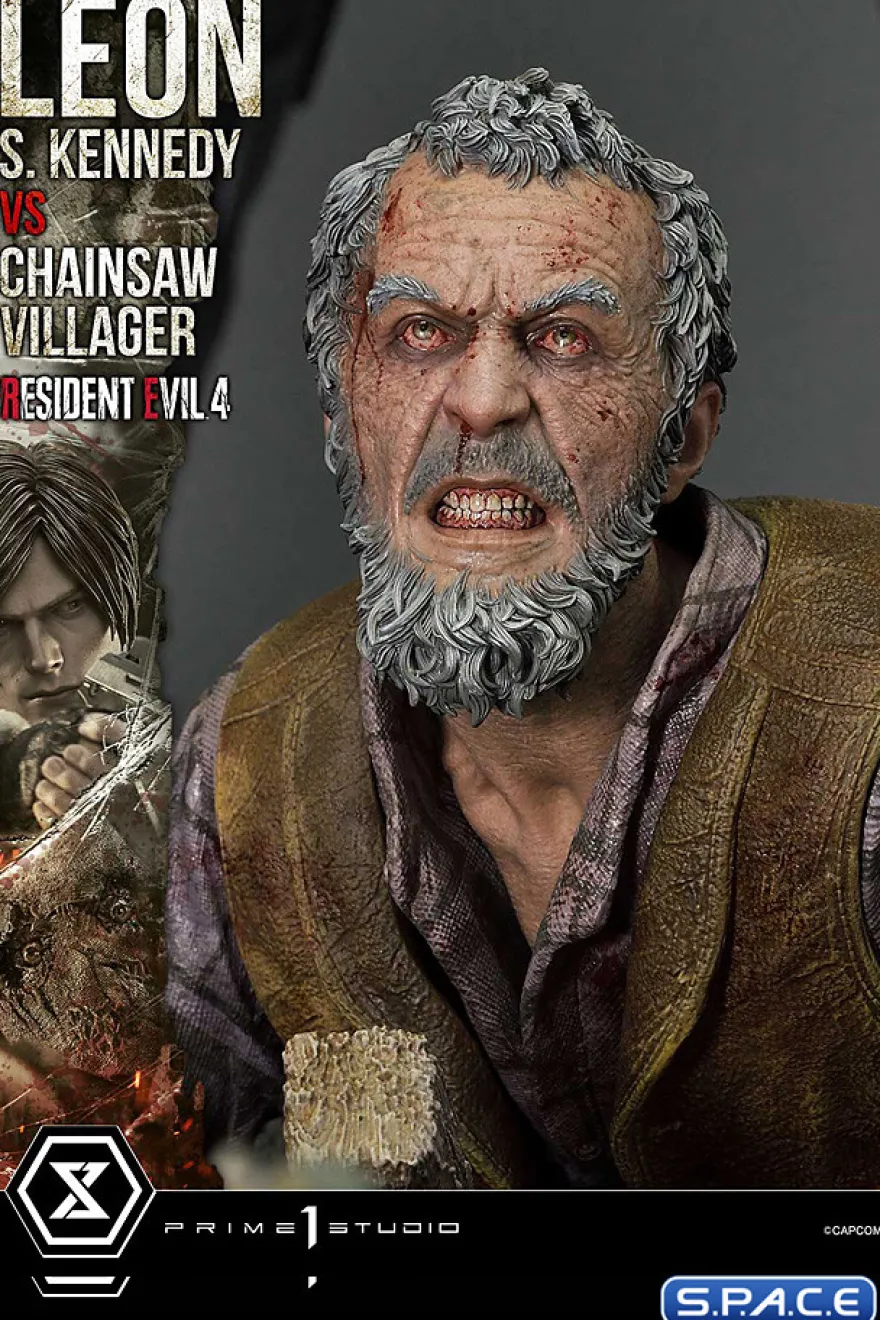 1/4 Scale Leon S. Kennedy vs. Chainsaw Villager Ultimate Premium Masterline Statue