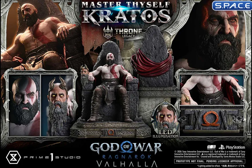 1/3 Scale Master Thyself Kratos Throne Legacy Statue