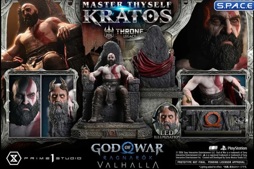 1/3 Scale Master Thyself Kratos Throne Legacy Statue