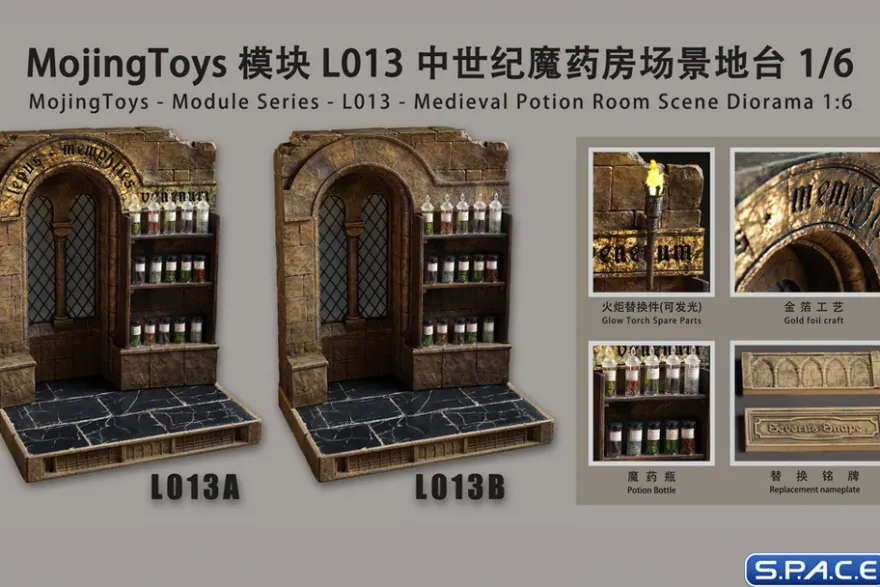1/6 Scale Medieval Potion Room Diorama Base Version A