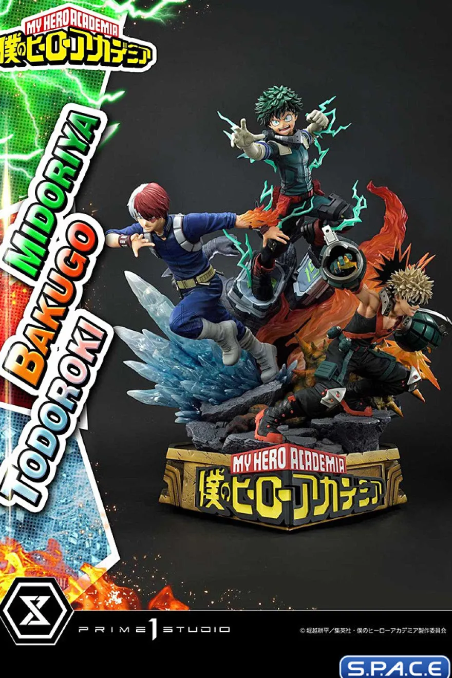 1/4 Scale Midoriya, Bakugo & Todoroki Ultimate Premium Masterline Statue