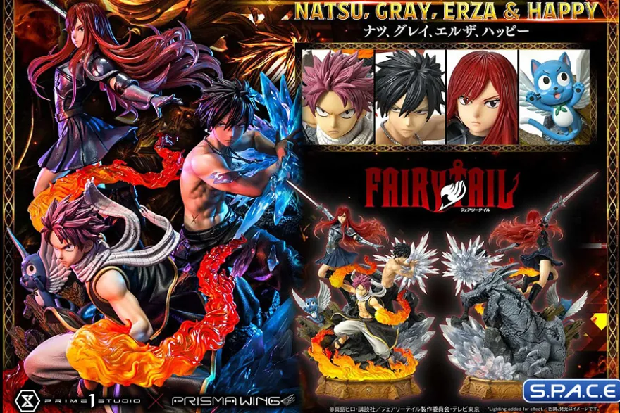 1/7 Scale Natsu, Gray, Erza & Happy Concept Masterline Statue