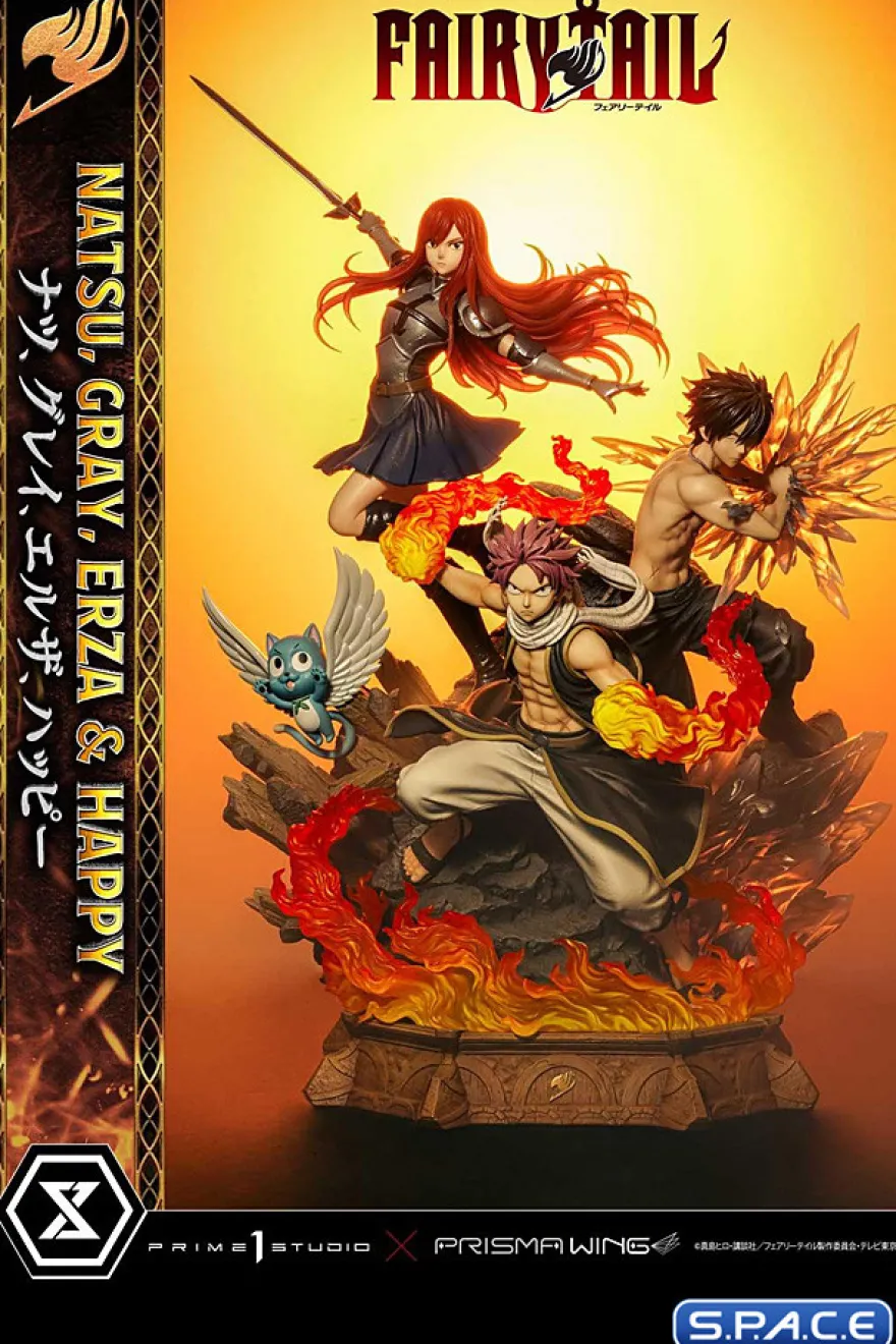1/7 Scale Natsu, Gray, Erza & Happy Deluxe Concept Masterline Statue