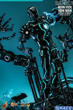 1/6 Scale Neon Tech Iron Man with Suit-Up Gantry Movie Masterpiece MMS672D50 (Iron Man 2)