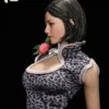 1/6 Scale Pomelo Head Sculpt with Leopard Cheongsam Dress Character Set