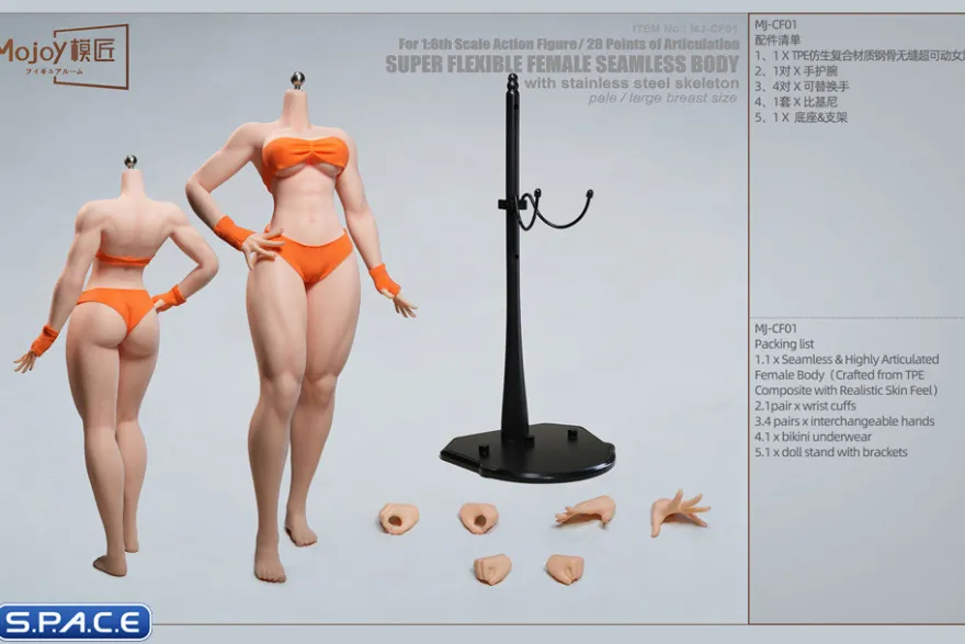 1/6 Scale Seamless Female pale Body CF01