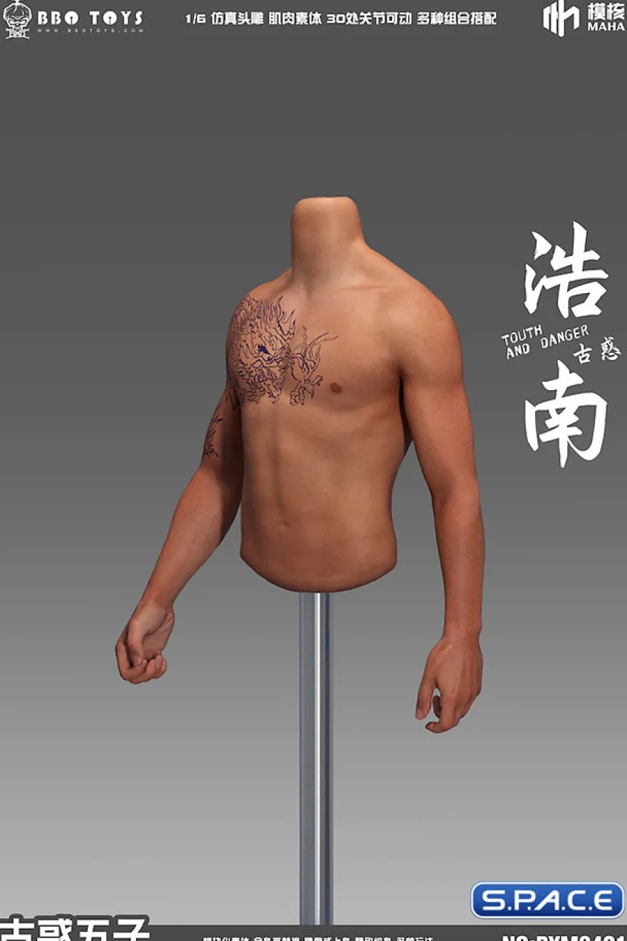 1/6 Scale seamless upper Body for Asian Gangster Version 1