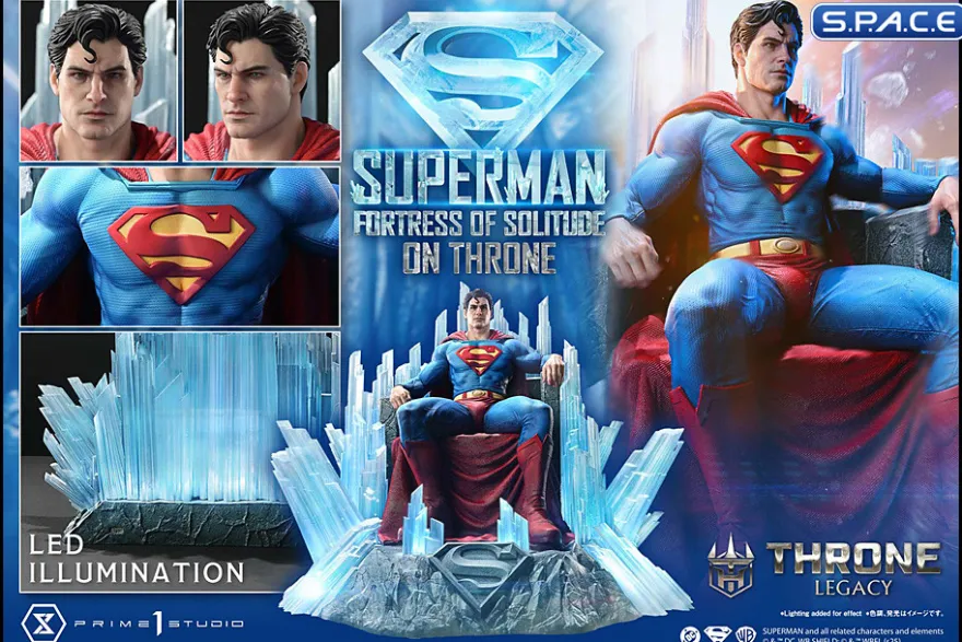 1/4 Scale Superman Fortress of Solitude on Throne Throne Legacy Statue