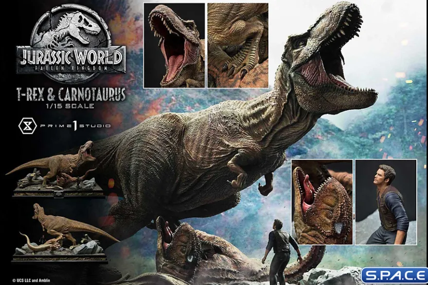 1/15 Scale Tyrannosaurus-Rex & Carnotaurus Legacy Museum Collection Statue
