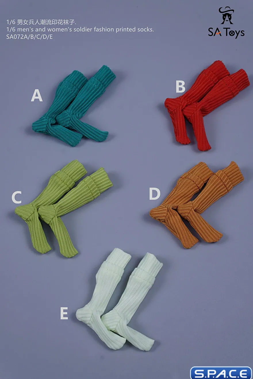 1/6 Scale unisex fashion printed Socks