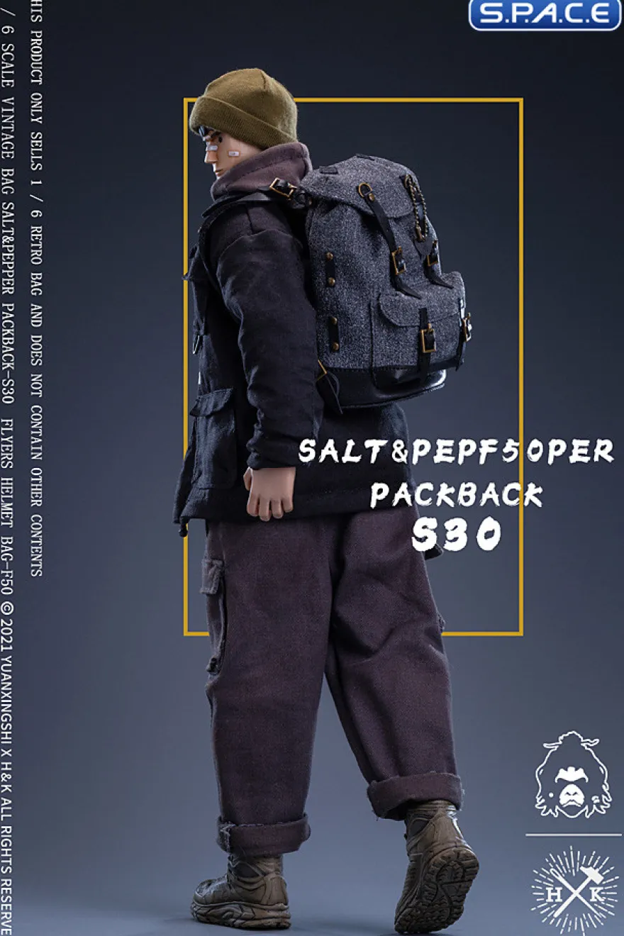 1/6 Scale Vintage Bag Salt & Pepper Backpack S30