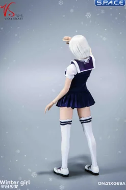 1/6 Scale Winter School Girl Character Set with white Coat