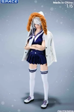 1/6 Scale Winter School Girl Character Set with white Coat