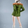 1/6 Scale Winter School Girl Character Set with green Coat