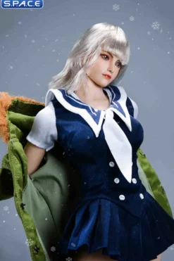 1/6 Scale Winter School Girl Character Set with green Coat