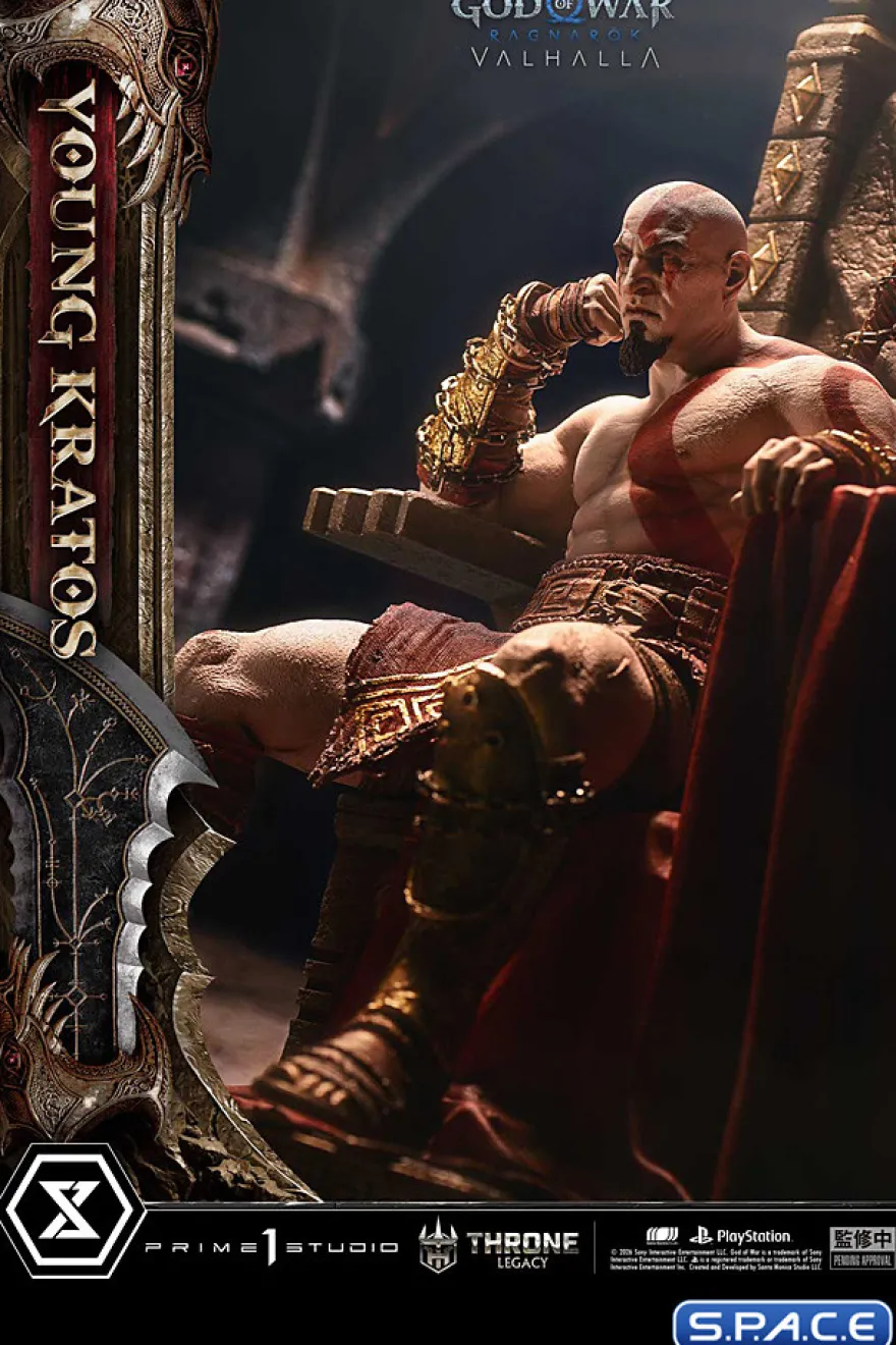 1/3 Scale Young Kratos Throne Legacy Statue