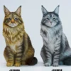 Sitting upright Maine Coon Statue