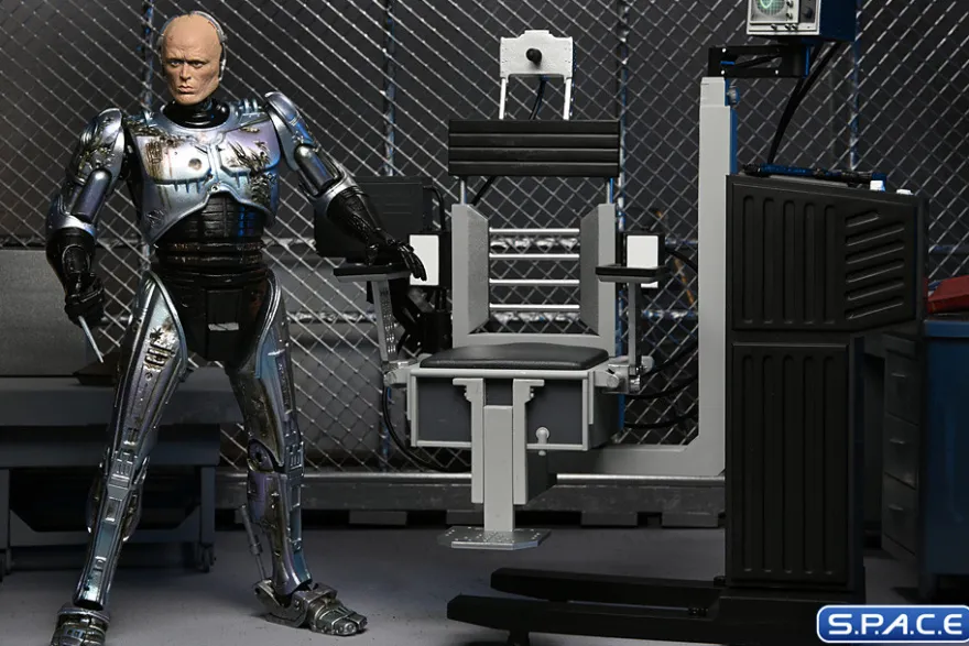 Ultimate Battle-Damaged RoboCop with Chair
