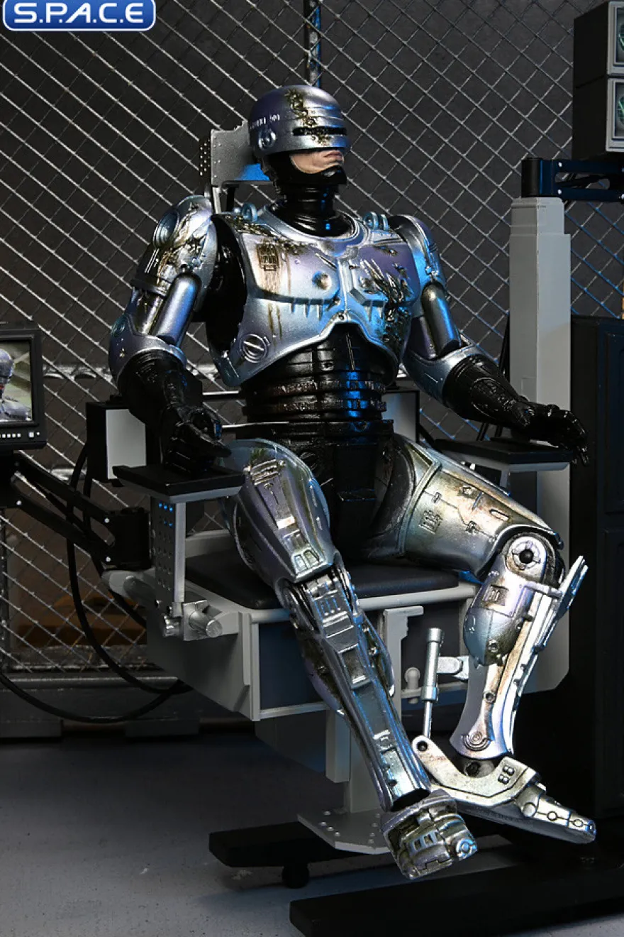 Ultimate Battle-Damaged RoboCop with Chair